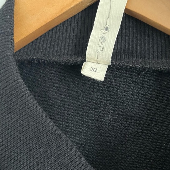 Nap Loungewear Drawstring Hem Cotton Sweatshirt Black - Picture 5 of 6